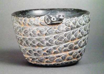 ظروف ایلامی با نقش مار مربوط به دوران پرو ایلامی 3200  تا 2500 پیش از میلاد یافت شده در جیرفت